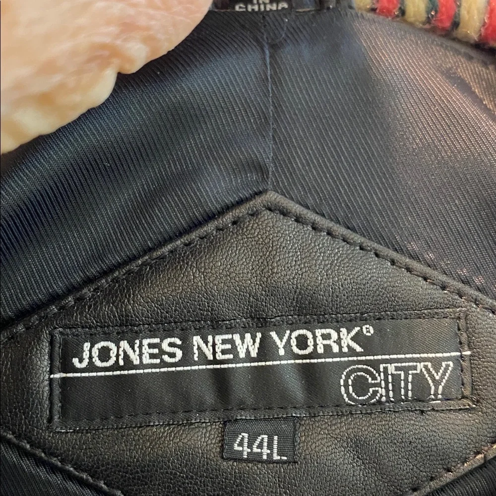 Jones New York Black Leather Sport Coat